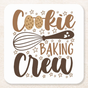 Porta-copo De Papel Quadrado Diversão Cookie Baking Crew Design