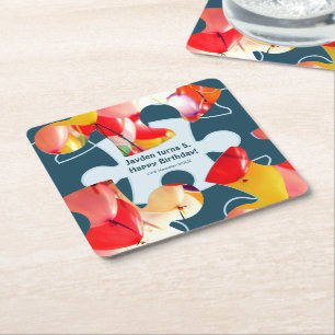 Porta-copo De Papel Quadrado Diversão Jigsaw Puzzle Crianças Feliz Aniversário