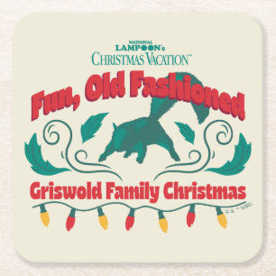 Porta-copo De Papel Quadrado Divertido, Velho Feliz Natal da Família Griswold