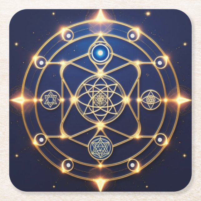 Porta-copo De Papel Quadrado Divine Radiance – 5: Illuminated Universal Energy (Frente)