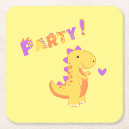 Porta-copo De Papel Quadrado Divirta-se com um partido Dino-Mite!