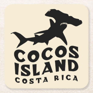 Porta-copo De Papel Quadrado Divisor de Tubarões de Hammerhead na Costa Rica