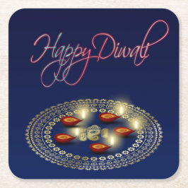 Porta-copo De Papel Quadrado Diwali feliz Ganesha Rangoli - porta copos de