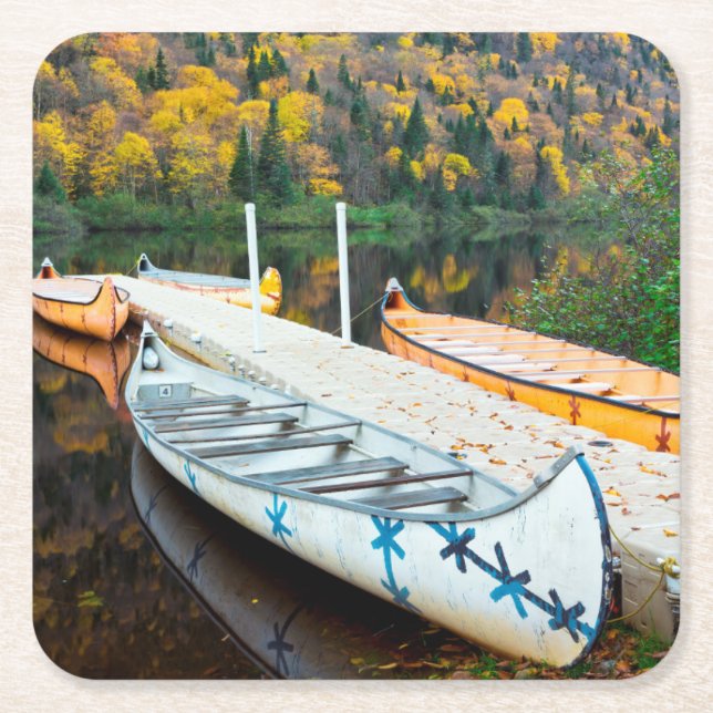 Porta-copo De Papel Quadrado Doca de Rivière Jacques-Cartier | Rabaskas (Frente)