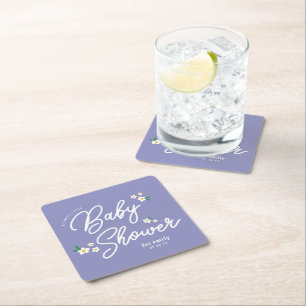 Porta-copo De Papel Quadrado Doce Menininha Daisy Lavanda