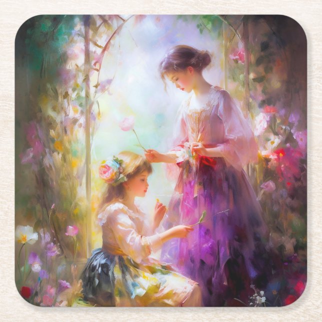 Porta-copo De Papel Quadrado Dois Amigos (Frente)