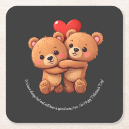 Porta-copo De Papel Quadrado Dois desenhos animados abraçam.