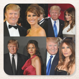 PORTA-COPO DE PAPEL QUADRADO DONALD & MELANIA TRUMP