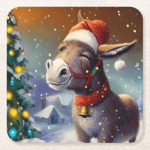 Porta-copo De Papel Quadrado Donkey Natal 1