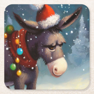 Porta-copo De Papel Quadrado Donkey Natal 2