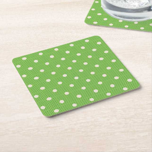 Porta-copo De Papel Quadrado Dotty Delight Green (Inclinado)