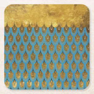 Porta-copo De Papel Quadrado Dourada Princesa Brilhante, Scalse de Sereia