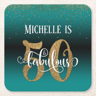 Porta-copo De Papel Quadrado Dourado Faux Glitter 50 E Fabuloso Cheiro