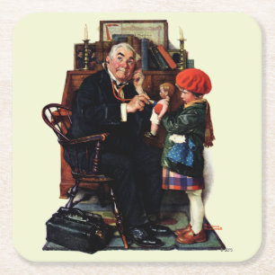 Porta-copo De Papel Quadrado Doutor e a boneca