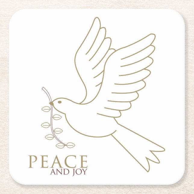 Porta-copo De Papel Quadrado Dove of peace (Frente)