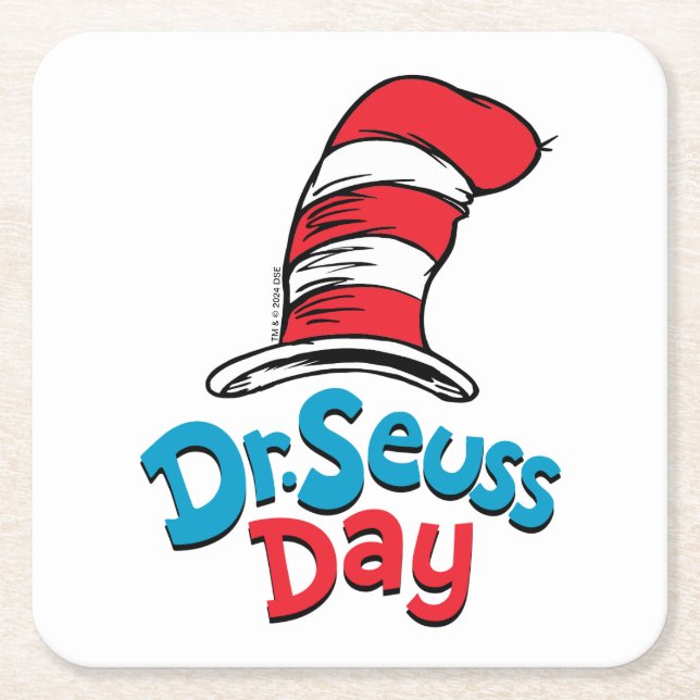 Porta-copo De Papel Quadrado Dr. Seuss Day (Frente)