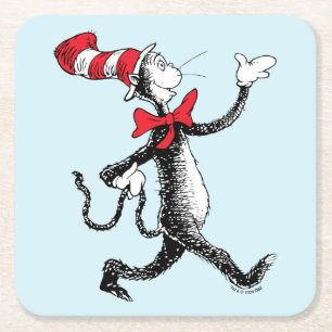 Porta-copo De Papel Quadrado Dr. Seuss O Gato no Chapéu Passarela do Gato