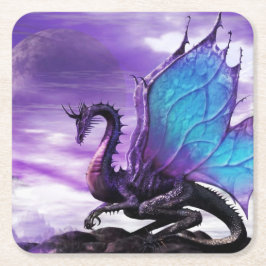 Porta-copo De Papel Quadrado Dragão Roxo