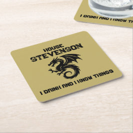 Porta-copo De Papel Quadrado Dragon Family Logo