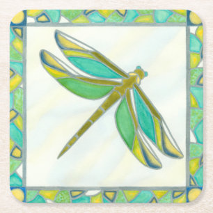 Porta-copo De Papel Quadrado Dragonfly Luminosa Pastel por Vanna Lam