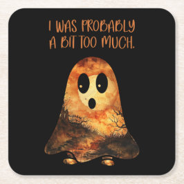 Porta-copo De Papel Quadrado Dramático Fantasma Sarcástico do Halloween