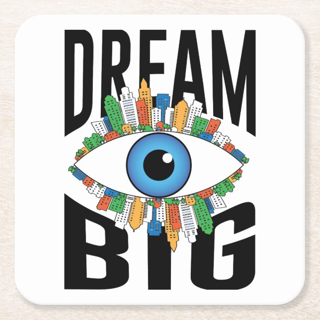 Porta-copo De Papel Quadrado Dream Big (Frente)