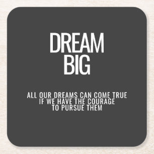 Porta-copo De Papel Quadrado Dream Big Porta copos