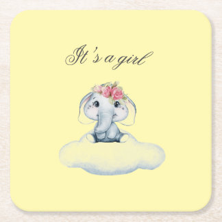 Porta-copo De Papel Quadrado Dreamy Days com Rosie, o Elefante.
