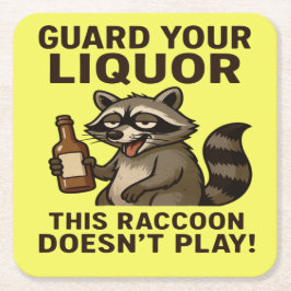 Porta-copo De Papel Quadrado Drunk Raccoon