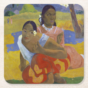 Porta-copo De Papel Quadrado Duas Mulheres Tahitianas, Gauguin