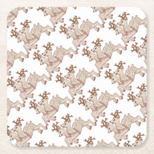 Porta-copo De Papel Quadrado Duas Reindeer