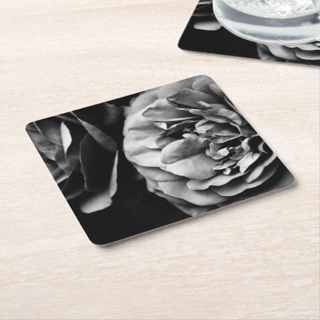 Porta-copo De Papel Quadrado duas rosas (Inclinado)