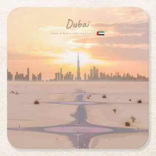 Porta-copo De Papel Quadrado Dubai, Emirados Árabes Unidos - Deserto do Burj Kh