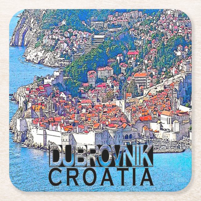Porta-copo De Papel Quadrado Dubrovnik (Frente)