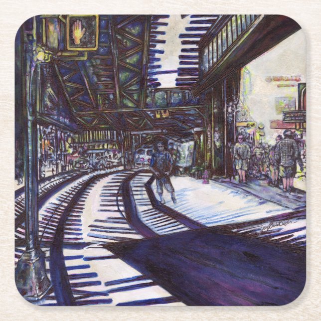 Porta-copo De Papel Quadrado Dusting the Piano (Frente)