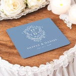 Porta-copo De Papel Quadrado Dusty Blue Floral Monograma Casamento Moderno<br><div class="desc">Adicione um toque elegante à sua comemoração com a Porta copos de papel quadrado do Monograma Moderno. Apresentando um sofisticado design de crista monograma, essas portas copos são perfeitas para casamentos, festas de noivado ou chás de panela. A forma quadrada de na moda e as superfícies absorventes de papel de...</div>