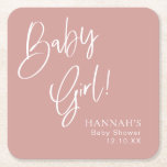 Porta-copo De Papel Quadrado Dusty Pink/ Rosa Baby Girl Chá de fraldas<br><div class="desc">https://www.zazzle.com/collections/dusty_pink_rose-119320912565185572?rf=238296117664346256</div>