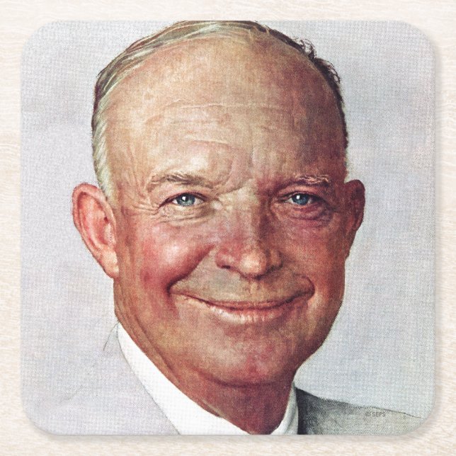 Porta-copo De Papel Quadrado Dwight D. Eisenhower (Frente)