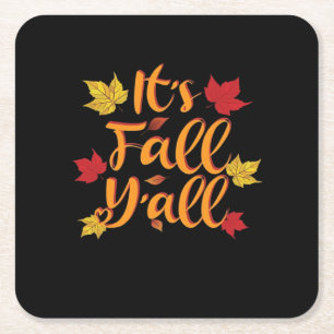 Porta-copo De Papel Quadrado É Fall Y’all Engraçado Autumn Basic Classic