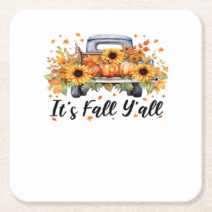 Porta-copo De Papel Quadrado É outono, "Pumpkin Autumn Tree Hello Fall Wom"