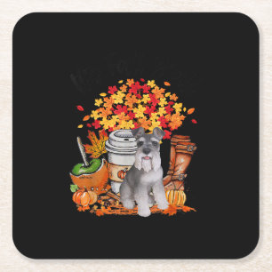 Porta-copo De Papel Quadrado é outono, yall schnauzer dog halloween Ação de 