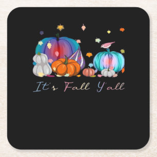 Porta-copo De Papel Quadrado É Pumpkin do Dia das Bruxas Mágicas Engraçado