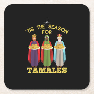 Porta-copo De Papel Quadrado É Temporada Para Tamales Natal Mexicano Divertido