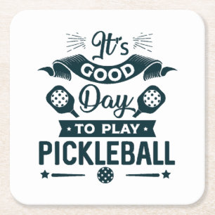 Porta-copo De Papel Quadrado É um bom dia para jogar Pickleball
