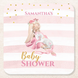 Porta-copo De Papel Quadrado É uma Chá de fraldas Ballerina Bonita