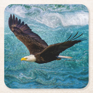 Porta-copo De Papel Quadrado Eagle Sofrendo acima da tempestade