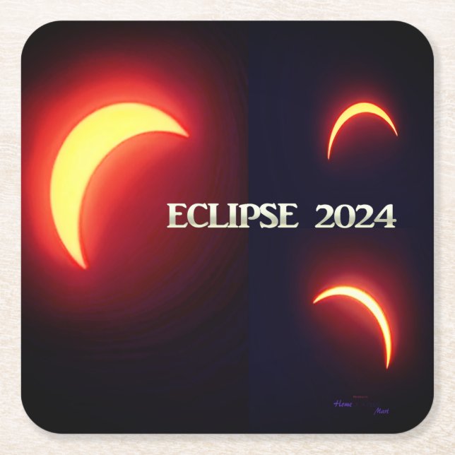 Porta-copo De Papel Quadrado Eclipse 2024 (Frente)