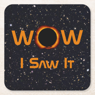 Porta-copo De Papel Quadrado Eclipse Solar Total 2024 WOW I Vi