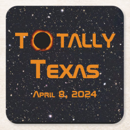 Porta-copo De Papel Quadrado Eclipse Solar Totalmente Texas 2024