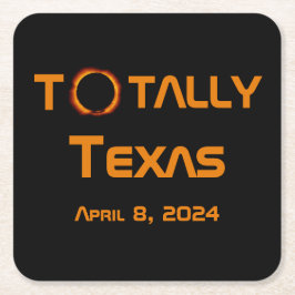 Porta-copo De Papel Quadrado Eclipse Solar Totalmente Texas 2024
